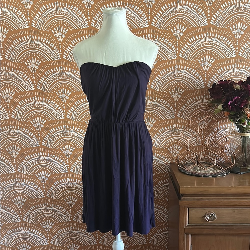 Express Deep Purple Strapless Dress